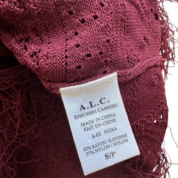 ALC fringe cutout top in wine EUC - Picture 5 of 5